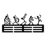Wall Mount Medal Hanger Display Rack Black for Lounge, Gymnasium with 3 Rows Style B