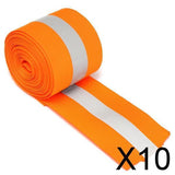 Maxbell 10x3 Meters Silver Reflective Tape Safty Strip Sew-on Lime Synth Fabric Orange