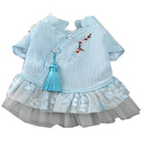 Maxbell Maxbell Pet Chinese Traditional Qipao Dress Clothes Dog Princess Dress  Blue M