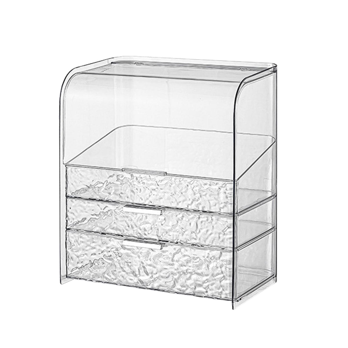 Maxbell Makeup Organizer Luxury Clear Makeup Storage Box for Bathroom Vanity Lotions with Lid Clear