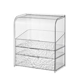 Maxbell Makeup Organizer Luxury Clear Makeup Storage Box for Bathroom Vanity Lotions with Lid Clear