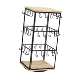 Maxbell Earring Display Stand Holder Jewelry Tower for Pendant Hair Accessories Home Wood Color