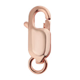 2Pcs 925 Sterling Lobster Clasp Split Ring Jewelry Keychain DIY Rose Gold