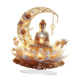 Acrylic Decorative Sign 2D Flat Buddha Ornament for Office Living Room Decor Color A
