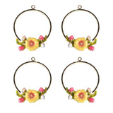 Maxbell 4 Pieces Alloy Enamel Charms Pendants Lovely Flower Jewelry Findings DIY Earrings Accessories - Aladdin Shoppers