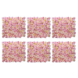 6 Pieces Artificial Flower Wall Panels Wedding Venue Decor Pink Champagne