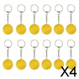 Maxbell 4x12Pcs Pickleball Keychain Hanging Toy Metal Keyring for Backpack Purse Decor Yellow