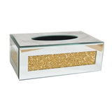 Maxbell Tissue Box Cover Living Room Decor for Vanity Countertop Bedroom Desk Gold
