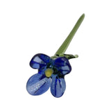 Maxbell Mini Glass Flower Creative Floral Figurine for Women Girls Mother's Day Room Deep Blue
