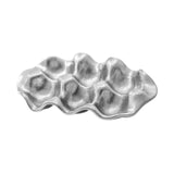 Maxbell Ceramic Egg Holder Practical Egg Tray for Pantry Shelves Drawer Refrigerator silvery