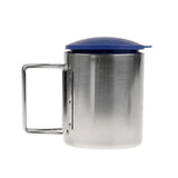 Maxbell 220ml Portable Camping Hiking Stainless Foldable Handle Mug Cup with Cover - Aladdin Shoppers