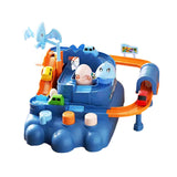 Maxbell Race Track Car Toy Rail Train Toy Vehicle Puzzle Car Track Playsets for Kids 4 Cars