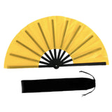 Maxbell Folding Fan Decorative Boots on The Ground Fan for Festival Carnival Yellow