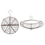 Maxbell 2pcs Retro Iron Moon Shape Succulent Pot Metal Hanging Planter Plant Holder