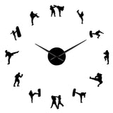 Maxbell Maxbell DIY Large 3D Wall Clock Non Ticking for Office Kitchen Home Decoration Black Color 47 Inches