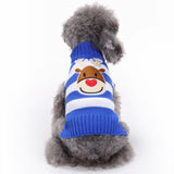 Maxbell Maxbell Christmas Dog Stripe Knit Sweater Winter Apparel Jumpsuit Clothes L Blue