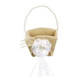 Maxbell 2pcs Wedding Party Vintage Rustic Hessian Burlap Flower Girl Basket