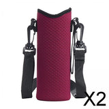 Maxbell 2xDetachable Kettle Pouch Holder Neoprene Water Bottle Carrier for Camping Red
