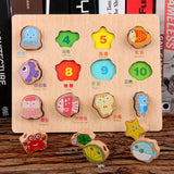 Maxbell 2-in-1 Wooden Cartoon Jigsaw Puzzles Blocks Board & Beads Threading Educational Toy Play Activity- Marine - Aladdin Shoppers