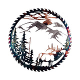 Maxbell Iron Wall Hanging Ornament Indoor Living Room Gift Collectible Elk Sculpture Style D