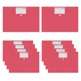 Maxbell 10 Pieces File Folder with Label Pocket for Bill Receipt Cards Business Trip red