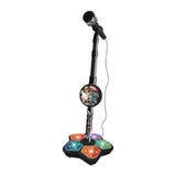 Maxbell Music Sing Microphone Toy with Flashing Stage Lights for Kids Birthday Gifts Black