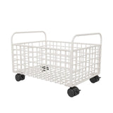 Maxbell Rolling Utility Cart Under Desk Sturdy Portable for Sundries Bedroom Nursery 25cmx38cmx26cm White