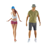 Maxbell 2Pcs 1/64 Man and Woman Figures Props A Couple for DIY Scene Micro Landscape