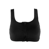 Maxbell Front Zipper No Rims Gym Sports Bra Compression Underwear Yoga Top Black L - Aladdin Shoppers