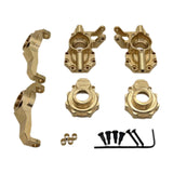 1:10 RC Steering Knuckle Kit Brass with Hub Carrier for R1003 R1001 DIY Accs