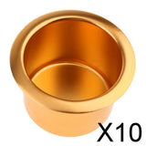 Maxbell 10x Aluminum Alloy Cup Drink Holder for Marine Boat Car Truck Camper RV Gold