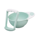 Maxbell Grinding Bowl Rice Practical Cereal Home Sturdy with Ladle Baby Feeding Bowl Light Green