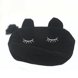 Maxbell Cute Cat Storage Bag Cosmetic Makeup Toiletry Pouch Travel Bag black