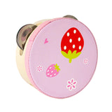 Maxbell Wood Handheld Tambourines Handbell Educational Toy for Dancing Game Toys KTV 10cm Strawberry