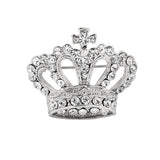 Boho Victoria King Queen Crown Crystal Brooch Pin Silver Wedding Xmas