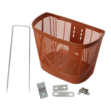 Front Bike Basket Container with Bracket Folding Bike Cycling Bicycle Basket Brown