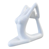 Small Yoga Figurine Decor Ceramic Yoga Statue for Living Room Cabinet Indoor Two Arm Stretching