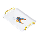 Maxbell Rectangle Serving Tray Modern Serving Platter for Home Countertop Restaurant White Small