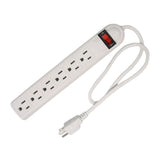 Maxbell 6 Outlet Power Strip US Plug Compact Accessories for Commercial Dorm Desktop 75cm Cord