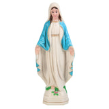 Maxbell Blessed Mother Statue Ornament Hand Painted Our Lady of Lourdes Figure Decor blue