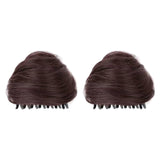 Maxbell Space Buns Hair Pieces Thick Headdress for Dance Performances Cosplay Events Dark Brown