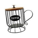 Maxbell Coffee Pod Holder Large Capacity Rustic Organizer for Countertop Kitchen Bar S black