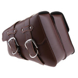 Maxbell Universal Motorcycle Side Bag Saddle Bags Fork Tool Pouch Storage Luggage Brown