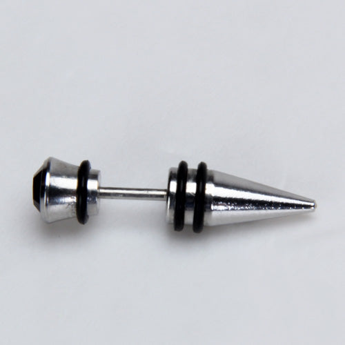 Maxbell Mens Earring Ear Stud Stainless Steel Black Agate Fake Plug