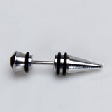 Maxbell Mens Earring Ear Stud Stainless Steel Black Agate Fake Plug