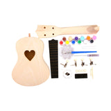 Maxbell DIY Ukulele Kits for Kids Beginners 4 Strings Painting Wooden Build Your Own