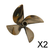 Maxbell 2xRC Boat 6717 4-Blade Propeller 26cc 67mm OD For 6.35mm 1/4" Prop Shaft Boat