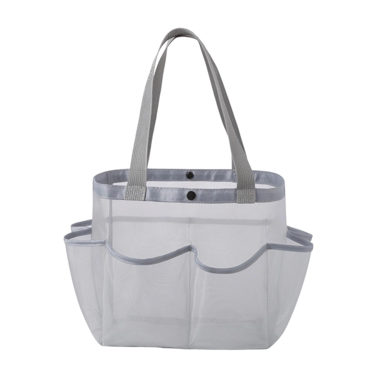 Maxbell Mesh Shower Tote with 2 Handles Quick Dry Portable for Travel Beach Camping Gray