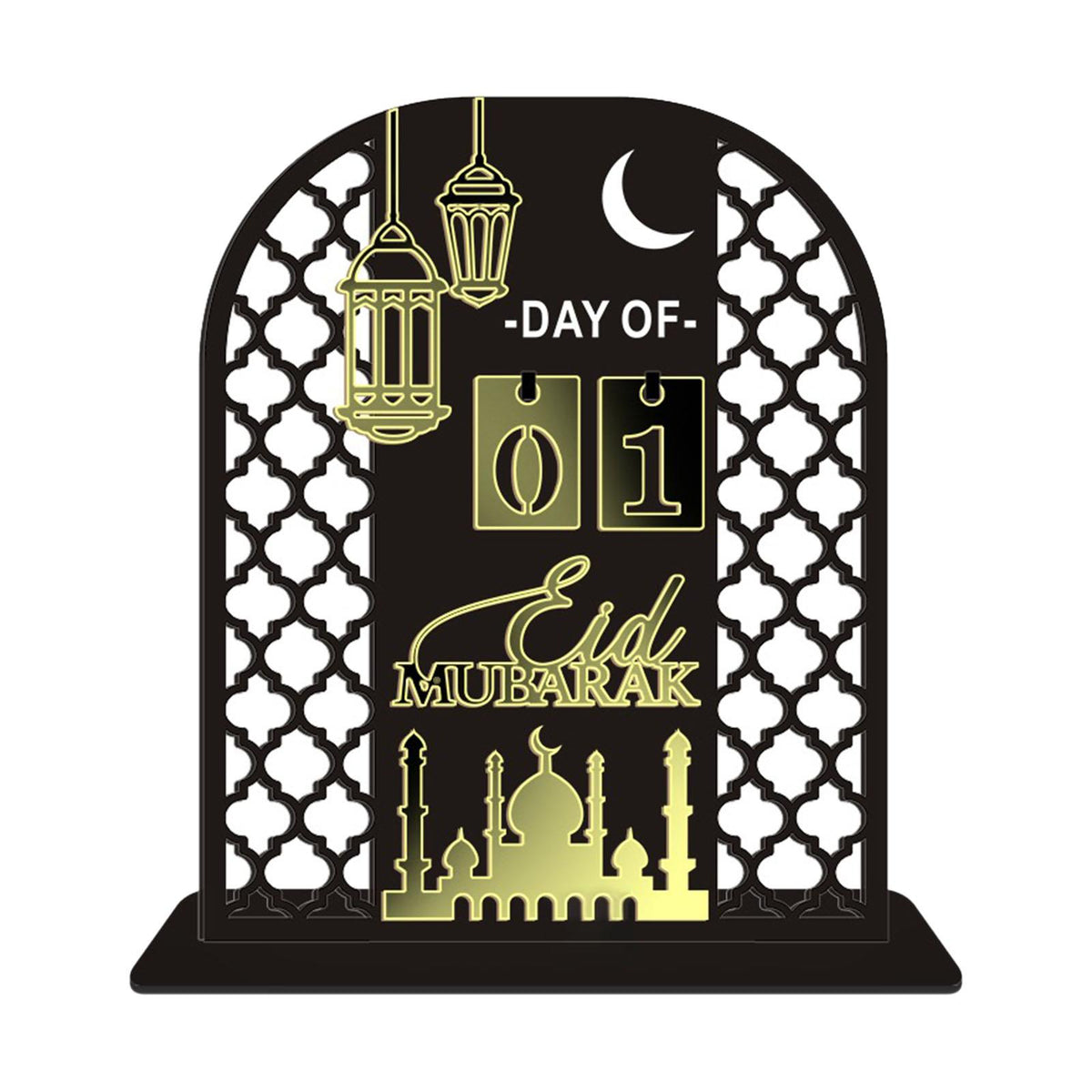 Maxbell Fasting Festival Decoration Moon Ornament for Housewarming Fireplace Cabinet Black