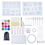 Maxbell Resin Casting Silicone Mold Kit Jewelry Making Craft 148pcs(glitter powder)